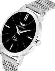 LOIS CARON  Mesh Design Chain Minimalist Slim Meta Quartz for Boys Analog Watch - For Men LCS-4282