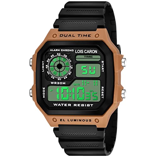 LOIS CARON Digital Sports Black Dial Men's Watch (LCS-1011)