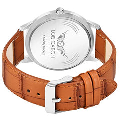 LOIS CARON Ultra Slim Series Blue Dial & Brown Leather Strap for Boys Analog Watch - for Men(LCS-4253)