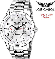 LOIS CARON Analogue White Dial Men's Watch (LCS-8189)